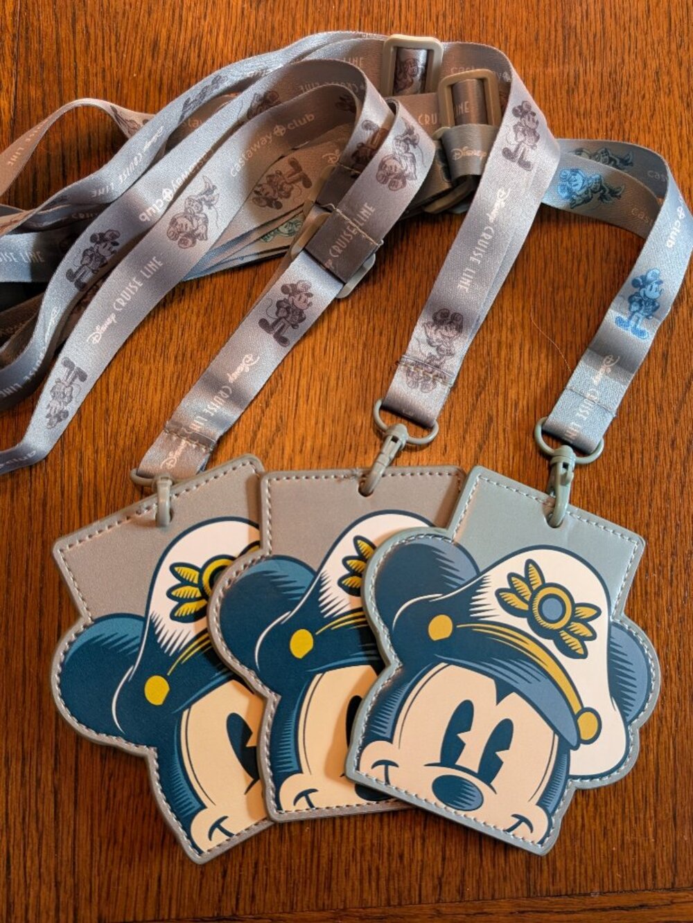 Disney Cruise Line Castaway Club Captain Mickey keycard lanyards set of 3